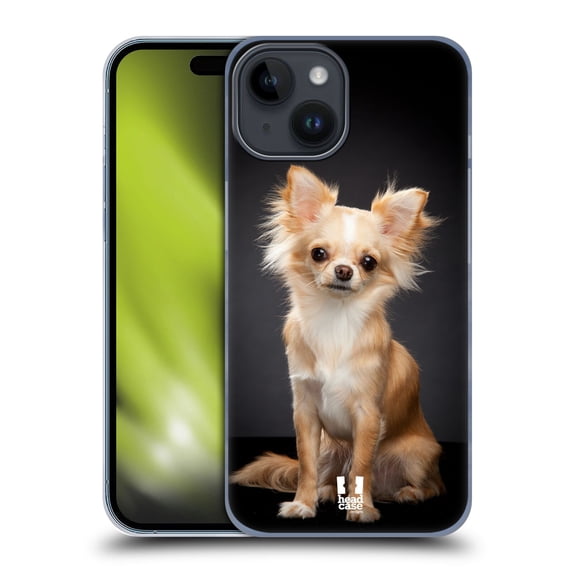 Head Case Designs Popular Dog Breeds Sitting Chihuahua Dog Hard Back Case Compatible with Apple iPhone 15
