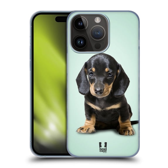 Head Case Designs Popular Dog Breeds Sitting Dachshund Puppy Hard Back Case Compatible with Apple iPhone 15 Pro