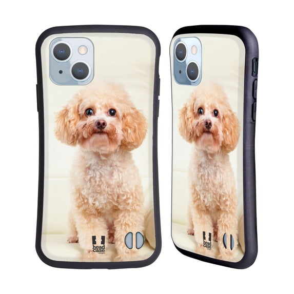 Head Case Designs Popular Dog Breeds Sitting White Poodle Hybrid Case Compatible with Apple iPhone 14