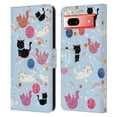 thumbnail image 1 of Head Case Designs Space Unicorns Cat Leather Book Wallet Case Cover Compatible with Google Pixel 7a, 1 of 6