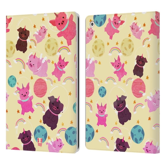 Head Case Designs Space Unicorns Pig Leather Book Wallet Case Cover Compatible with Apple iPad 10.2 2019/2020/2021