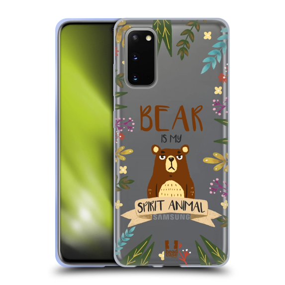 Head Case Designs Spirit Animal Illustrations Bear Soft Gel Case Compatible with Samsung Galaxy S20 / S20 5G