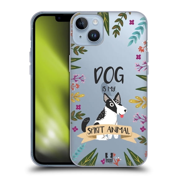 Head Case Designs Spirit Animal Illustrations Dog Soft Gel Case Compatible with Apple iPhone 14 Plus