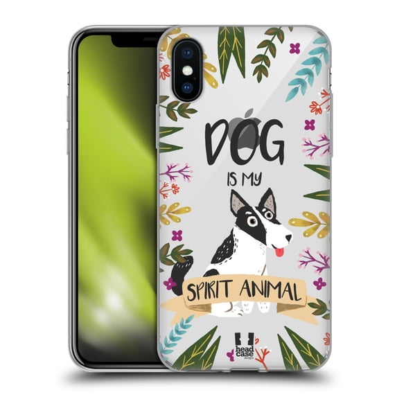 Head Case Designs Spirit Animal Illustrations Dog Soft Gel Case Compatible with Apple iPhone X / iPhone XS