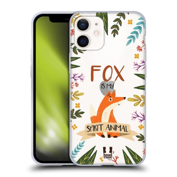 Head Case Designs Spirit Animal Illustrations Fox Soft Gel Case Compatible with Apple iPhone 12 Mini