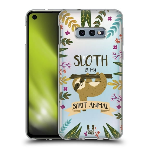 Head Case Designs Spirit Animal Illustrations Sloth Soft Gel Case Compatible with Samsung Galaxy S10e