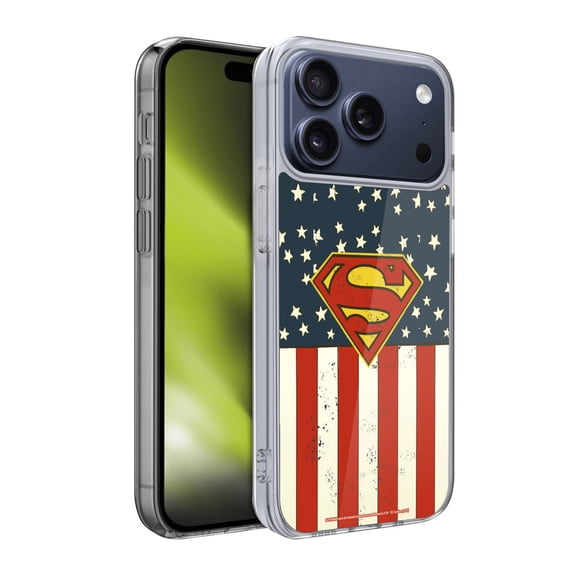 Head Case Designs Superman DC Comics Logos U.S. Flag Soft Gel Case for Apple iPhone 17 Pro