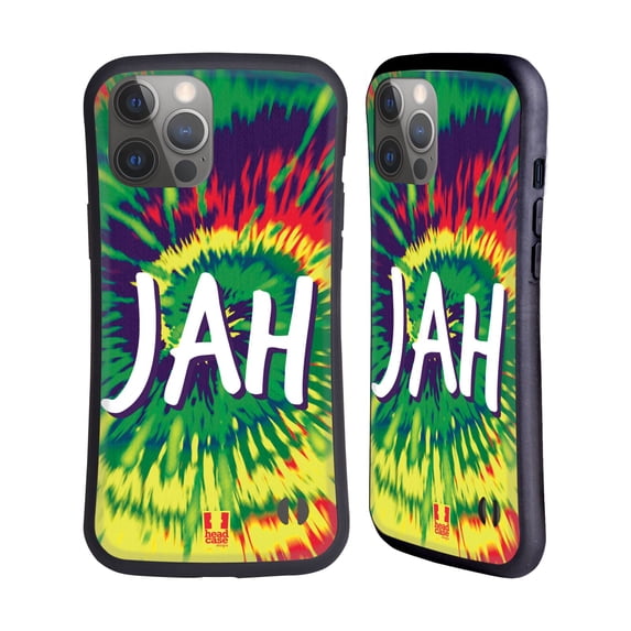 Head Case Designs Tie Dye Mix Jah Hybrid Case Compatible with Apple iPhone 14 Pro Max
