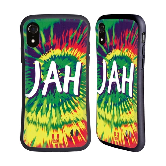 Head Case Designs Tie Dye Mix Jah Hybrid Case Compatible with Apple iPhone XR