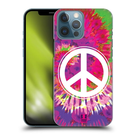Head Case Designs Tie Dye Mix Peace Sign Hard Back Case Compatible with Apple iPhone 13 Pro Max