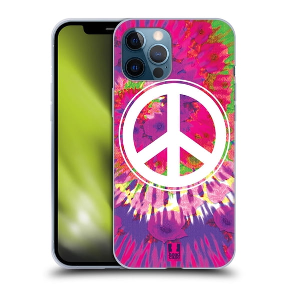 Head Case Designs Tie Dye Mix Peace Sign Soft Gel Case Compatible with Apple iPhone 12 Pro Max