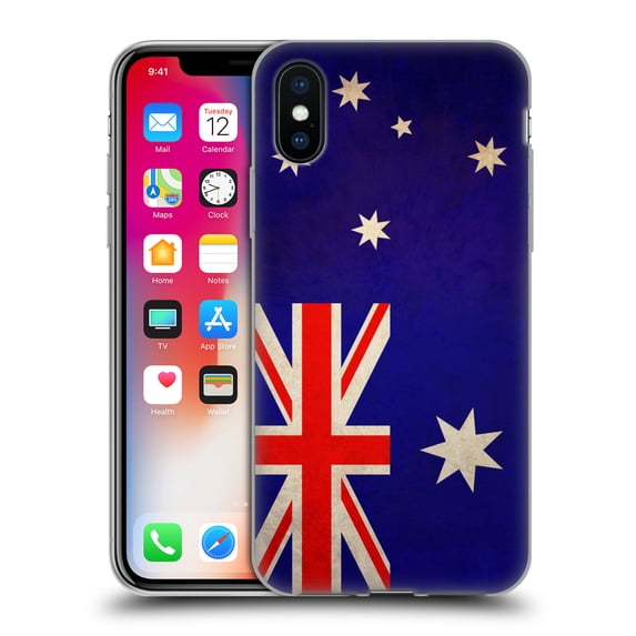Head Case Designs Vintage Flags Australia Australian Soft Gel Case Compatible with Apple iPhone X / iPhone XS