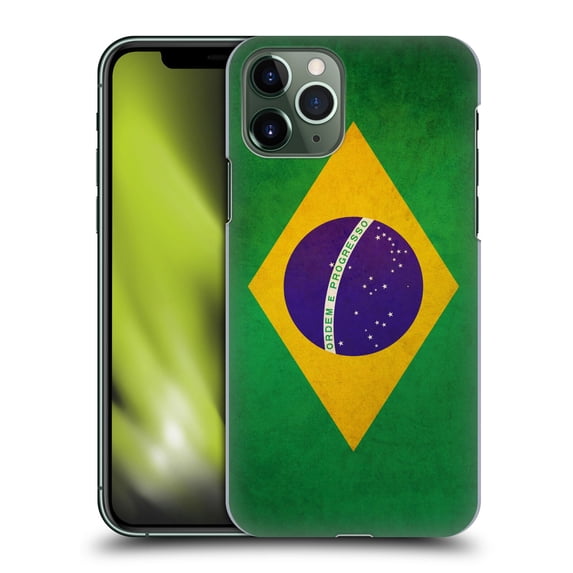 Head Case Designs Vintage Flags Brazil Brazilian Brasil Flag Hard Back Case Compatible with Apple iPhone 11 Pro
