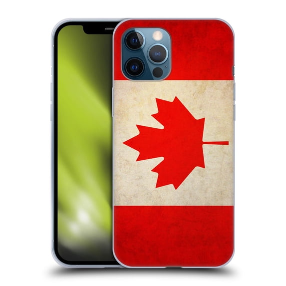 Head Case Designs Vintage Flags Canada Canadian Maple Leaf Soft Gel Case Compatible with Apple iPhone 12 Pro Max