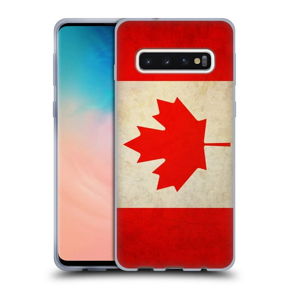 Head Case Designs Vintage Flags Canada Canadian Maple Leaf Soft Gel Case Compatible with Samsung Galaxy S10