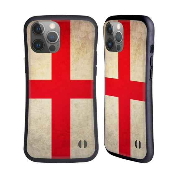Head Case Designs Vintage Flags England St. George  Hybrid Case Compatible with Apple iPhone 14 Pro Max