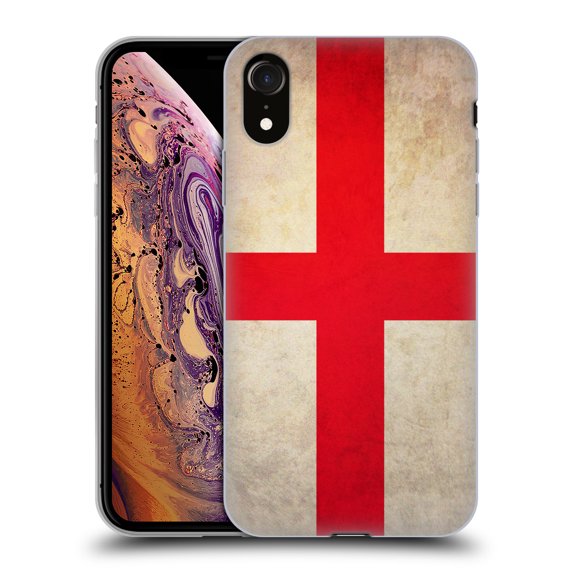 Head Case Designs Vintage Flags England St. George Soft Gel Case Compatible with Apple iPhone XR