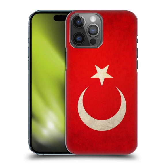 Head Case Designs Vintage Flags Flag of Turkey Turkish Türk Hard Back Case Compatible with Apple iPhone 14 Pro Max