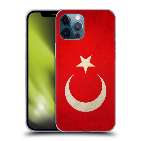Head Case Designs Vintage Flags Flag of Turkey Turkish Türk Soft Gel Case Compatible with Apple iPhone 12 Pro Max