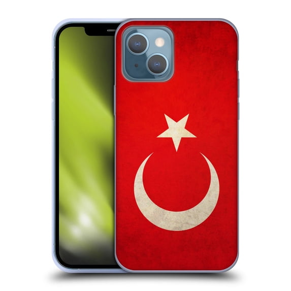 Head Case Designs Vintage Flags Flag of Turkey Turkish Türk Soft Gel Case Compatible with Apple iPhone 13
