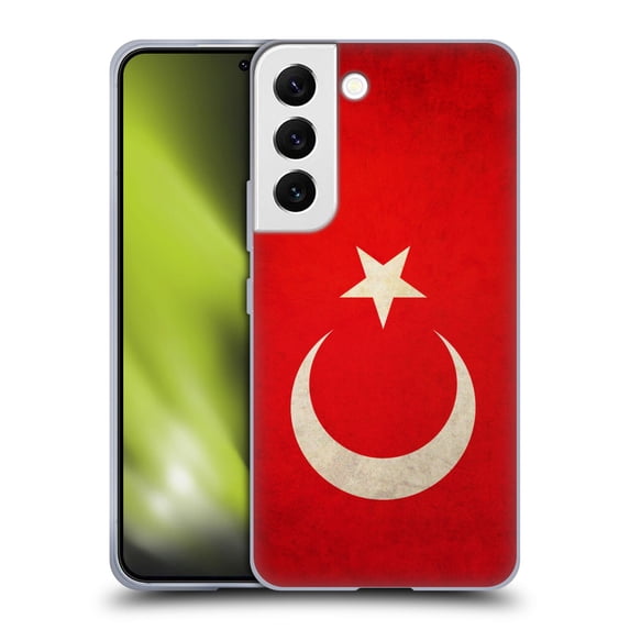 Head Case Designs Vintage Flags Flag of Turkey Turkish Türk Soft Gel Case Compatible with Samsung Galaxy S22 5G