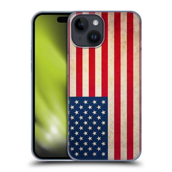 Head Case Designs Vintage Flags Flag of the United States of America USA Hard Back Case Compatible with Apple iPhone 15