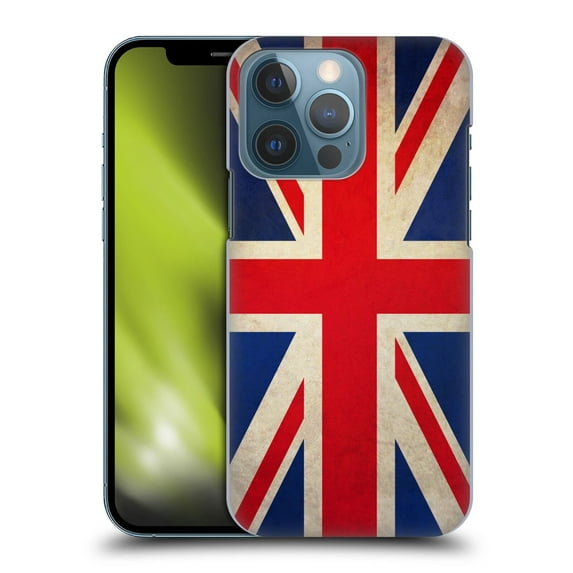 Head Case Designs Vintage Flags Great Britain UK Hard Back Case Compatible with Apple iPhone 13 Pro