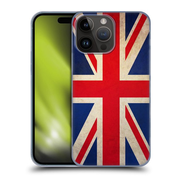 Head Case Designs Vintage Flags Great Britain UK Hard Back Case Compatible with Apple iPhone 15 Pro Max