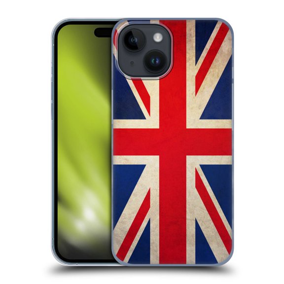 Head Case Designs Vintage Flags Great Britain UK Hard Back Case Compatible with Apple iPhone 15