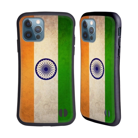 Head Case Designs Vintage Flags India Indian Hybrid Case Compatible with Apple iPhone 12 / iPhone 12 Pro