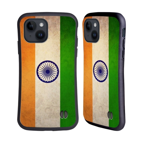 Head Case Designs Vintage Flags India Indian Hybrid Case Compatible with Apple iPhone 15