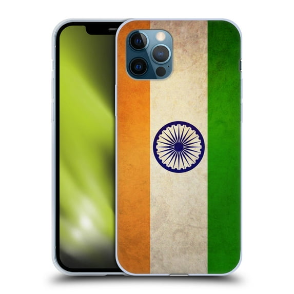 Head Case Designs Vintage Flags India Indian Soft Gel Case Compatible with Apple iPhone 12 / iPhone 12 Pro