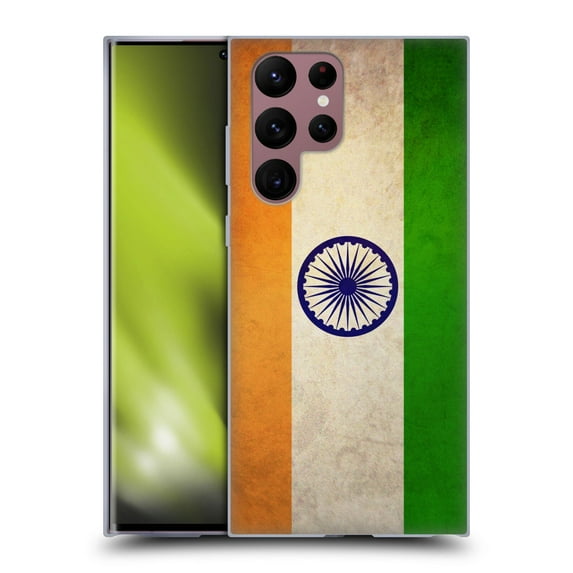 Head Case Designs Vintage Flags India Indian Soft Gel Case Compatible with Samsung Galaxy S22 Ultra 5G