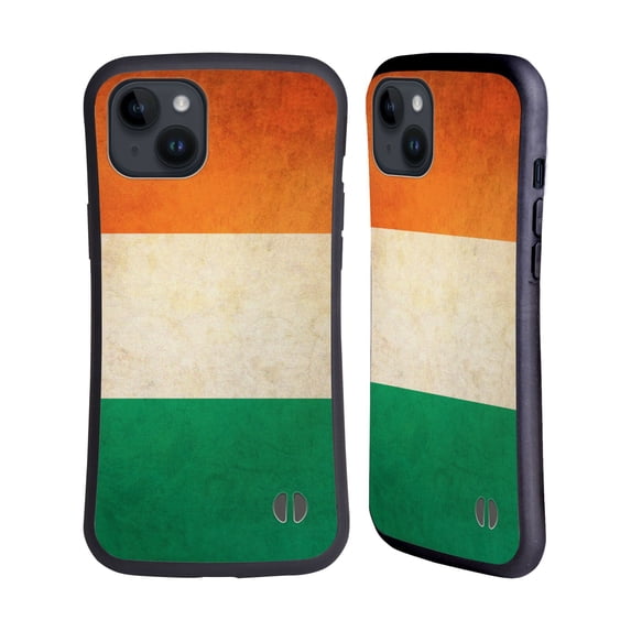 Head Case Designs Vintage Flags Ireland Irish Éire Hybrid Case Compatible with Apple iPhone 15 Plus