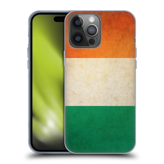 Head Case Designs Vintage Flags Ireland Irish Éire Soft Gel Case Compatible with Apple iPhone 14 Pro Max