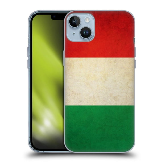 Head Case Designs Vintage Flags Italy Italian Italia Soft Gel Case Compatible with Apple iPhone 14 Plus