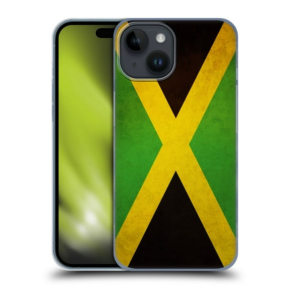Head Case Designs Vintage Flags Jamaica Jamaican Hard Back Case Compatible with Apple iPhone 15