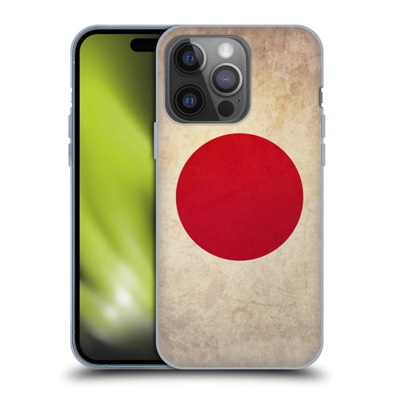 Head Case Designs Vintage Flags Japan Japanese Nisshoki Soft Gel Case Compatible with Apple iPhone 14 Pro