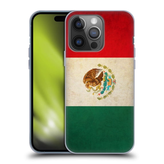 Head Case Designs Vintage Flags Mexico Mexican Soft Gel Case Compatible with Apple iPhone 14 Pro