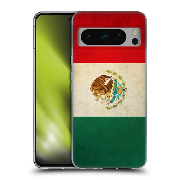 Head Case Designs Vintage Flags Mexico Mexican Soft Gel Case Compatible with Google Pixel 8 Pro
