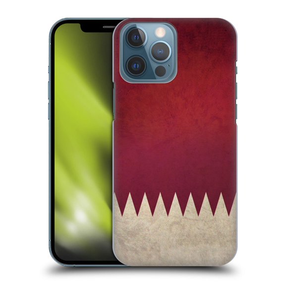 Head Case Designs Vintage Flags Qatar Qatari Hard Back Case Compatible with Apple iPhone 13 Pro Max