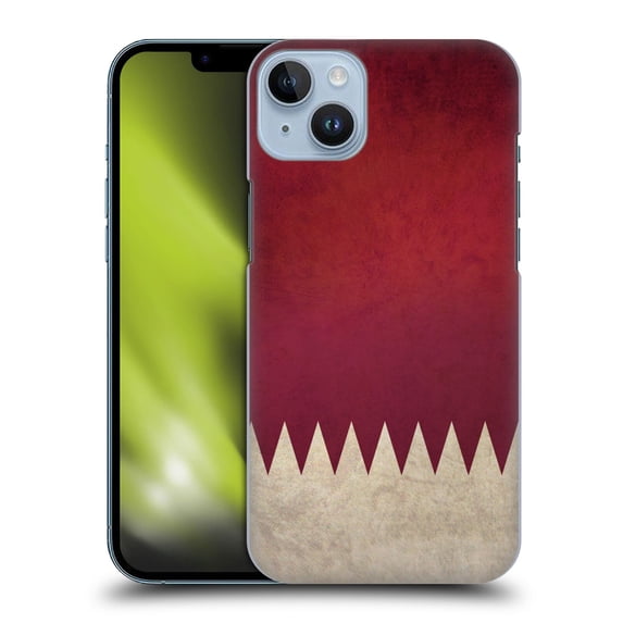 Head Case Designs Vintage Flags Qatar Qatari Hard Back Case Compatible with Apple iPhone 14 Plus