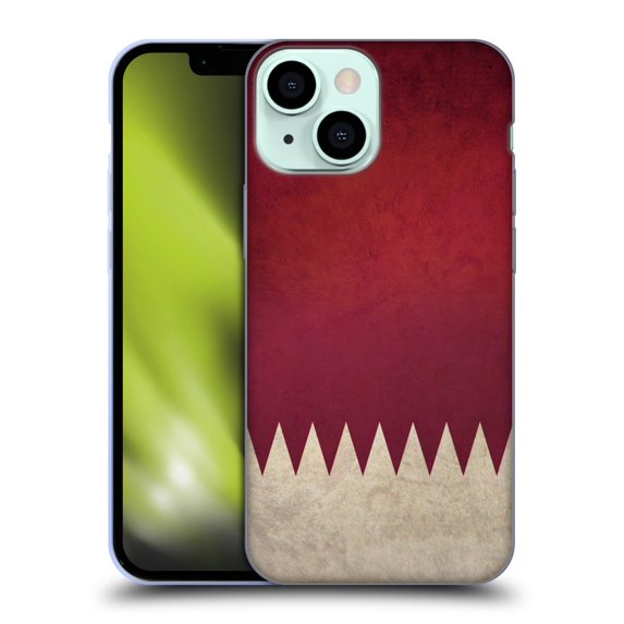 Head Case Designs Vintage Flags Qatar Qatari Soft Gel Case Compatible with Apple iPhone 13 Mini