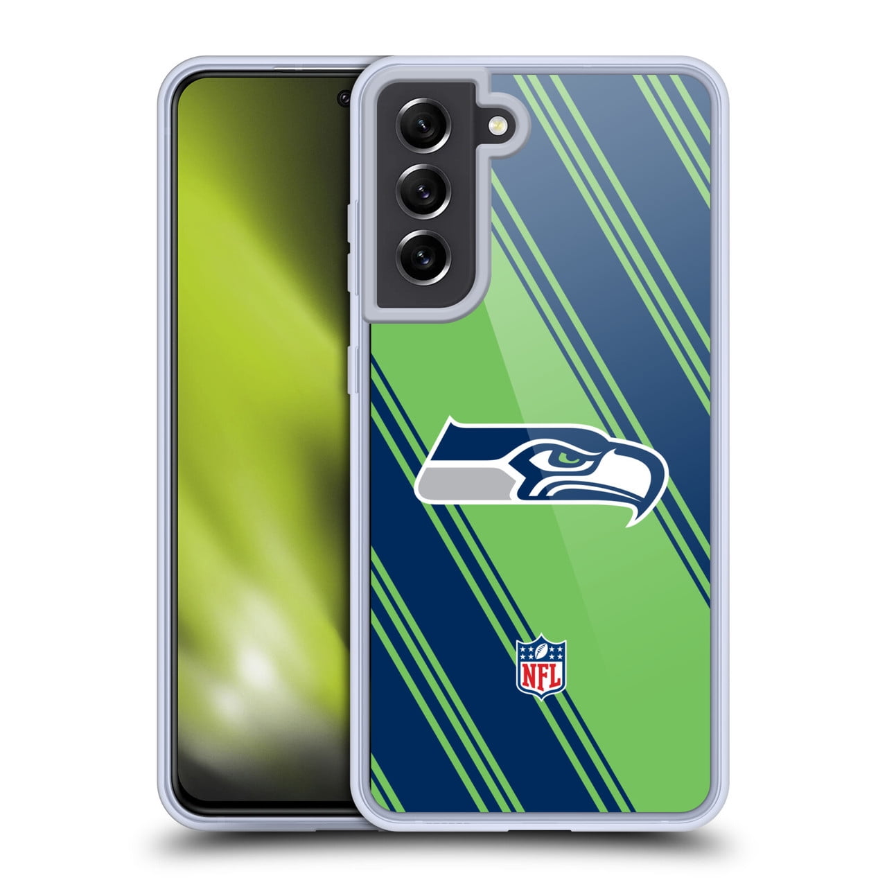 Head Case Designs NFL Seattle Seahawks Artwork Stripes Soft Gel Case for Samsung Galaxy S21 FE 5G