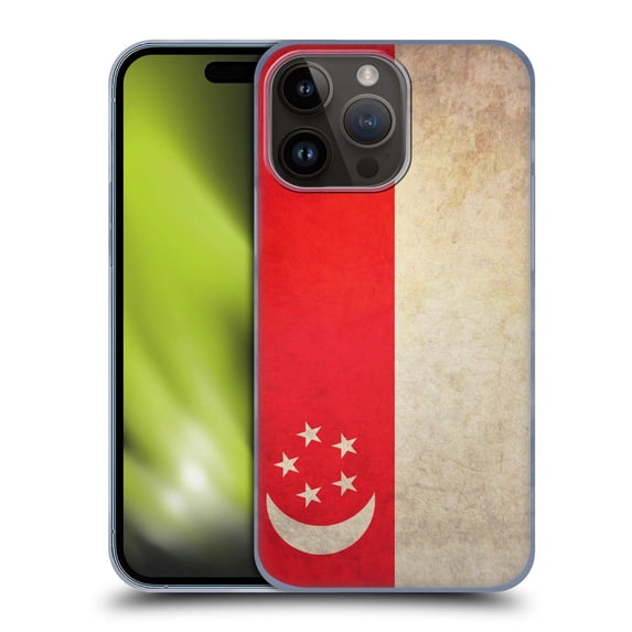 Head Case Designs Vintage Flags Singapore Singaporean Hard Back Case Compatible with Apple iPhone 15 Pro Max