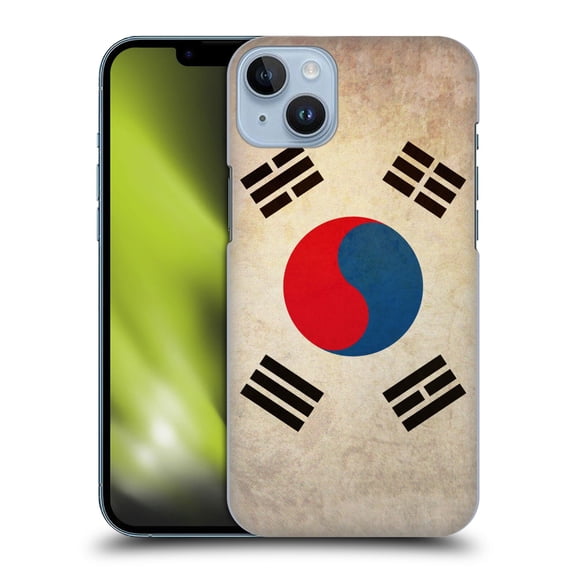 Head Case Designs Vintage Flags South Korea South Korean Hard Back Case Compatible with Apple iPhone 14 Plus