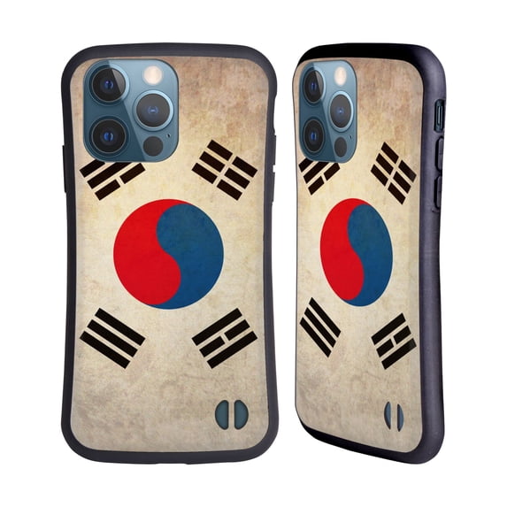 Head Case Designs Vintage Flags South Korea South Korean Hybrid Case Compatible with Apple iPhone 13 Pro