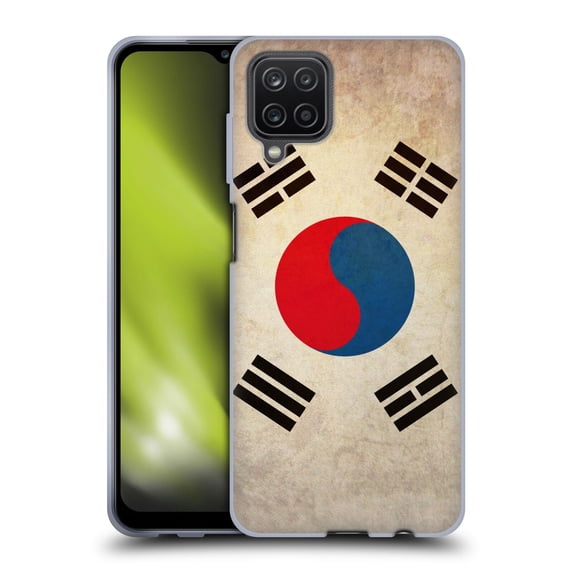 Head Case Designs Vintage Flags South Korea South Korean Soft Gel Case Compatible with Samsung Galaxy A12 (2020)