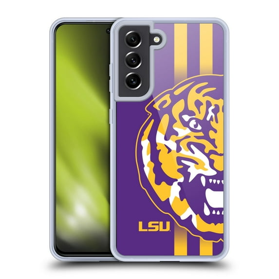 Head Case Designs Louisiana State University LSU LSU Art Tiger Graphics 2 Soft Gel Case for Samsung Galaxy S21 FE 5G