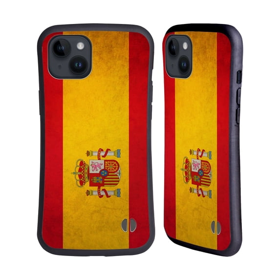 Head Case Designs Vintage Flags Spain Spanish España Hybrid Case Compatible with Apple iPhone 15 Plus
